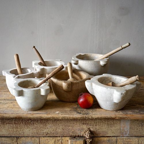 Antique French Marble Mortar & Pestle