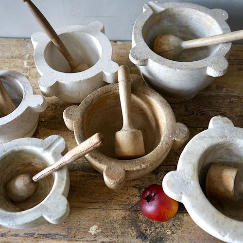 Antique French Marble Mortar & Pestle