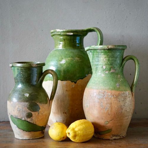 French Antique Terracotta Water Jugs