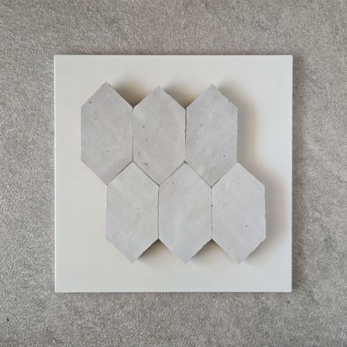 Moroccan Zellige - Nahla Hex - Lily White