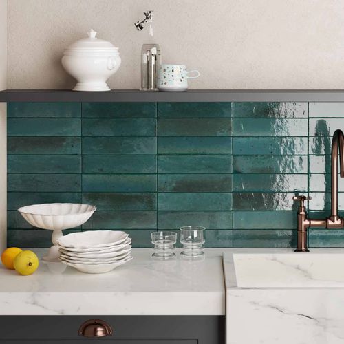 Arendal Blue Gloss 240x60x10mm Wall Tile