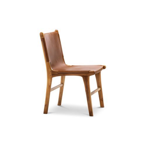 Lazie Leather Sling Dining Chairs | Set of 2 | Coco Tan