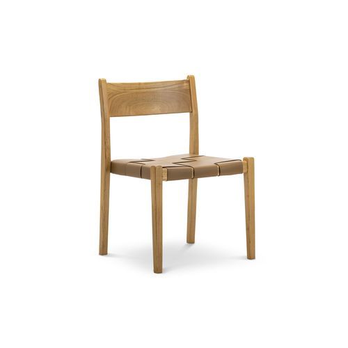 Laine Wide Leather Stackable Dining Chairs | Set of 2 | Taupe