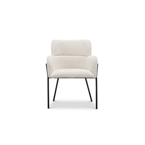 Kalia Bouclé Dining Chair | Cream & Black