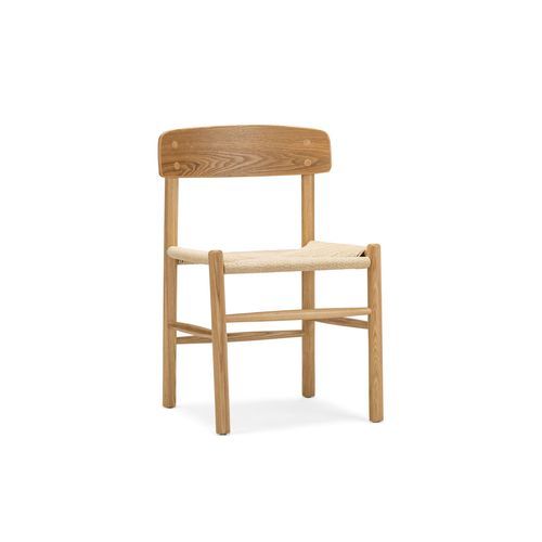 Isak Solid Ashwood Woven Cord Dining Chair | Set of 2 | Natural