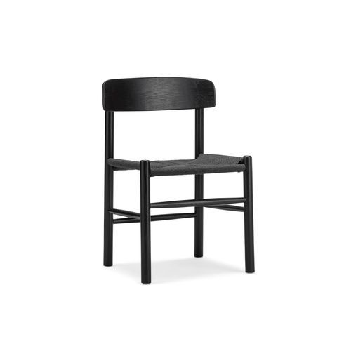 Isak Solid Ashwood Woven Cord Dining Chair | Set of 2 | Black
