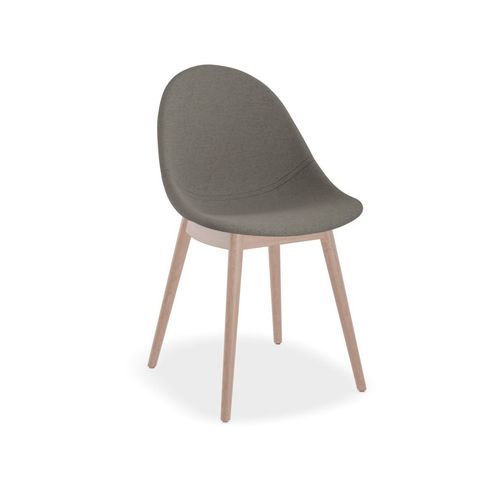 Pebble Fabric Dark Grey Chair - Natural Beechwood Base