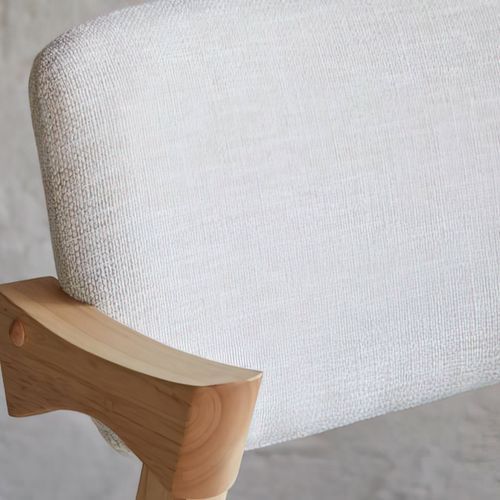 Bella Natural Hardwood Dining Chair | Beige Fabric