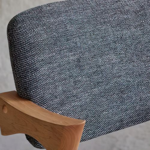 Bella Natural Hardwood Dining Chair | Black Fabric