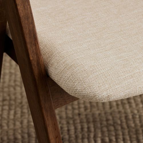 Gaudi Hardwood Dining Chair | Walnut | Beige Fabric