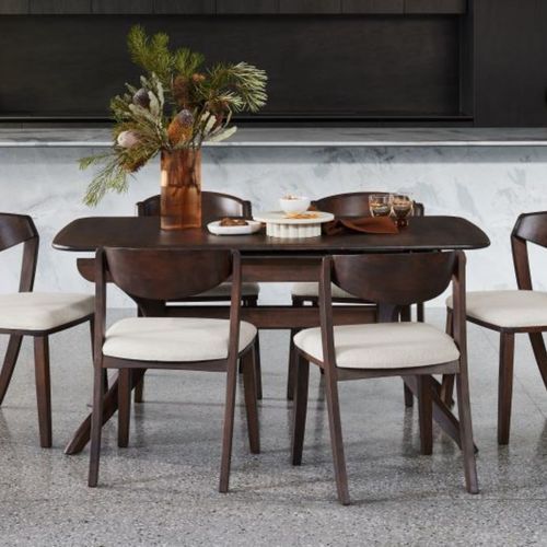 Villa 7PC Hardwood Extendable Dining Set | Arabica