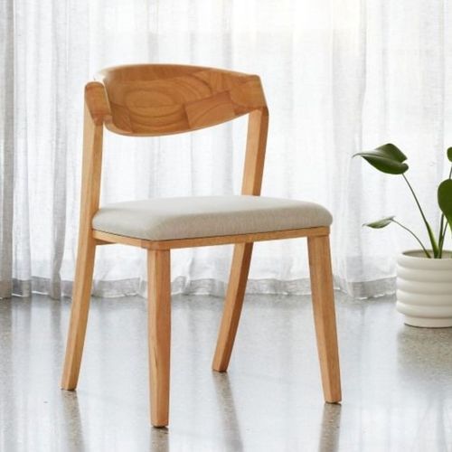 Villa Natural Hardwood Dining Chair | Beige Fabric