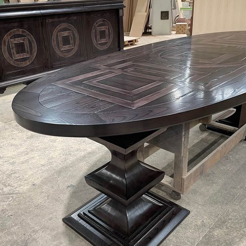 Oval Parquetry Dining Table