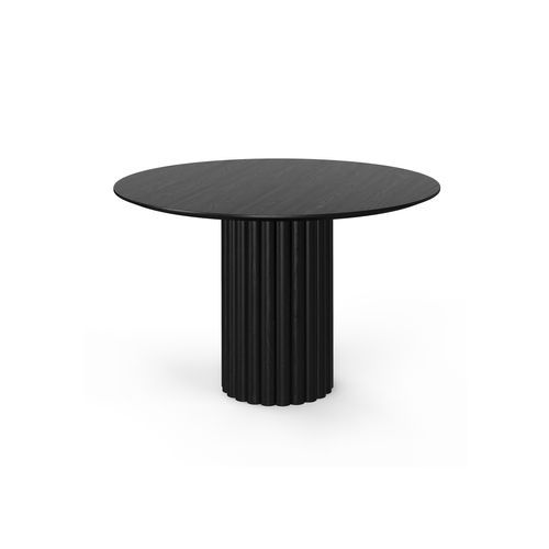 Kara 120cm Round Oak Dining Table | Black