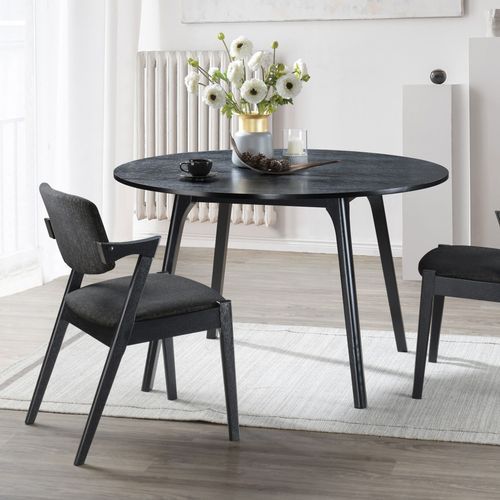 Cannes Round Hardwood Dining Table | Black