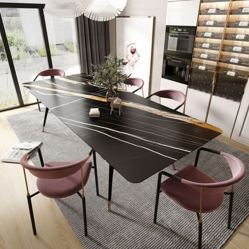 Marquina Gold Benchtop - Full-body patterned Matt