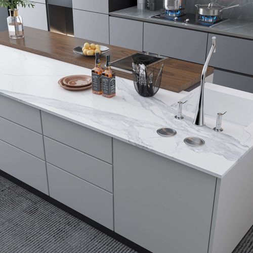 Snow White Benchtop - Full-body Patterned Matt