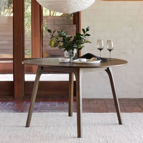 Franki Hardwood Round Dining Table | Walnut