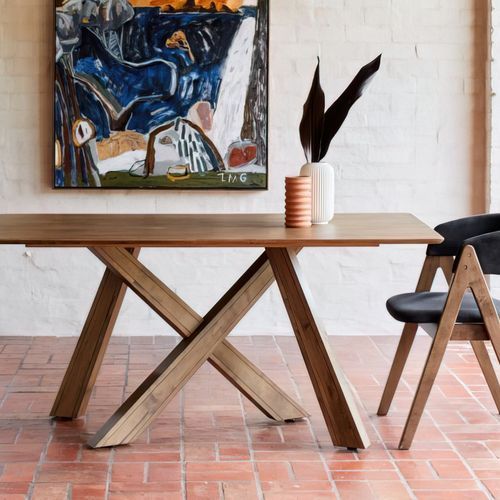 Gaudi 7PCE Hardwood Dining Set | Walnut | Black