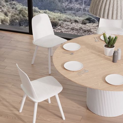 Mimi Dining Table - White - Natural - 155cm