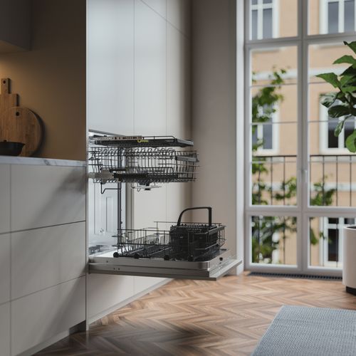 86cm XXL Dishwasher Fully Integrated with Sliding Door Style