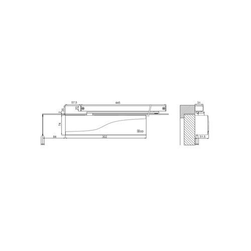 ISEO Hydraulic door closer, sliding arm - IS115