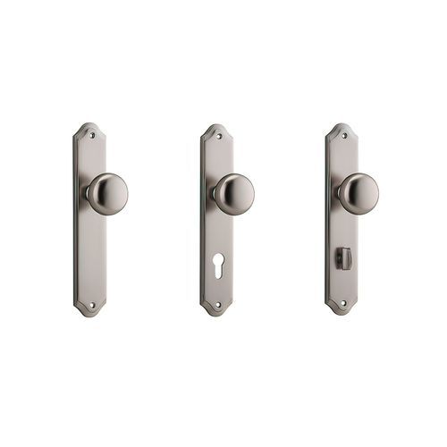 Iver Cambridge Door Knob on Shouldered Backplate Satin Nickel - Customise to your needs