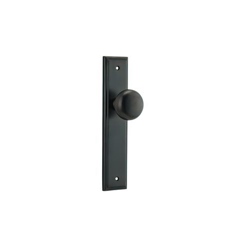 Iver Cambridge Door Knob on Stepped Backplate Signature Brass