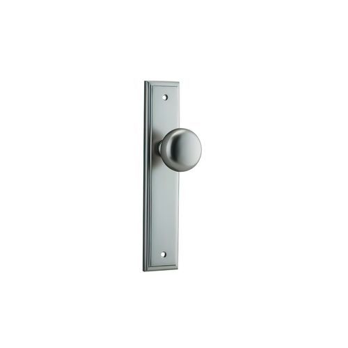 Iver Cambridge Door Knob on Stepped Backplate Satin Nickel - Customise to your needs