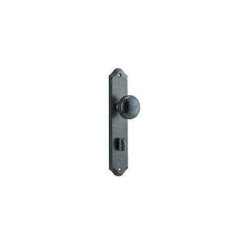 Iver Paddington Door Knob on Shouldered Backplate Distressed Nickel