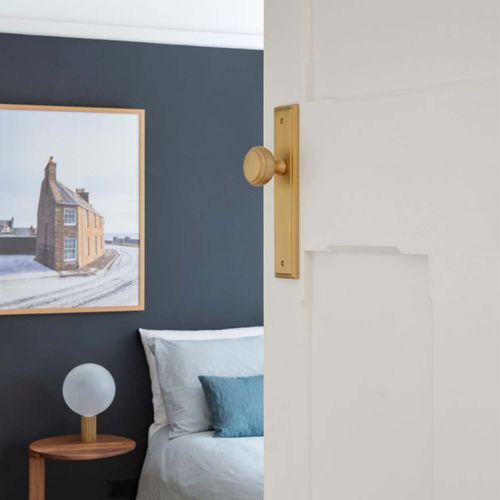 Iver Paddington Door Knob Stepped Backplate Euro Matt Black 12838E85 - Customise to your needs