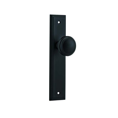 Iver Paddington Door Knob Stepped Backplate Latch Matt Black 12838 - Customise to your needs
