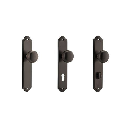 Iver Cambridge Door Knob on Shouldered Backplate Signature Brass