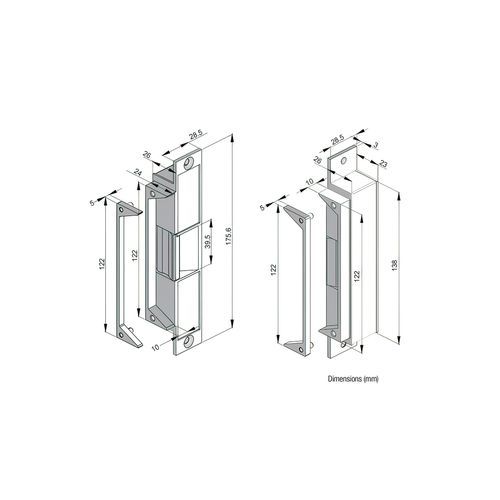 LOX High Security Electric Strike Non-Monitored Multi Voltage 10-30VDC ES20