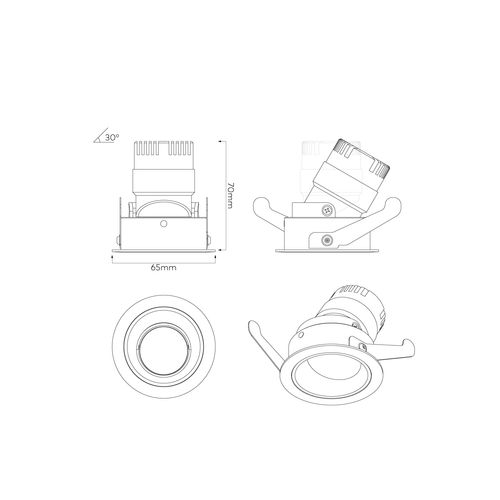 IBL Dark Round 60 Tilt Downlight