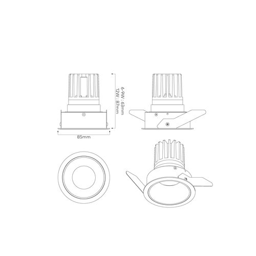 IBL Dark Round 80 Downlight