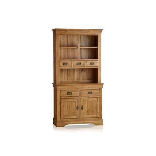 French Rustic Solid Oak Hutch Dresser
