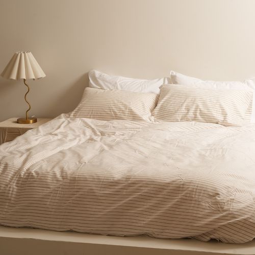 100% Stonewashed Cotton Duvet Set- Ginger Stripe