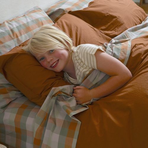 100% Stonewashed Cotton Duvet Set- Rust