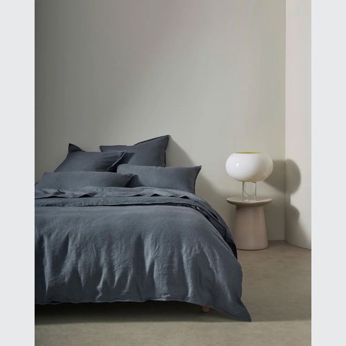 Ravello Linen Quilt Cover - Denim | Weave Home Bed Linen