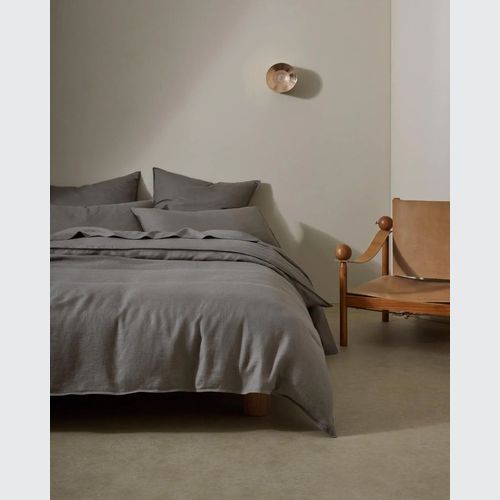 Ravello Linen Quilt Cover - Charcoal | Weave Home Bed Linen