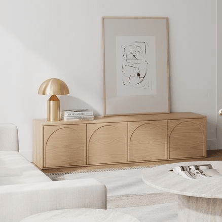 Aurora 4 Door Arch TV Entertainment Unit | Natural Oak