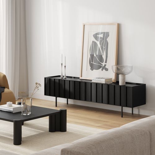 Linea 200cm TV Entertainment Unit | Black Oak