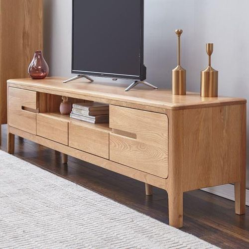 Seattle Natural Solid Oak Entertainment Unit