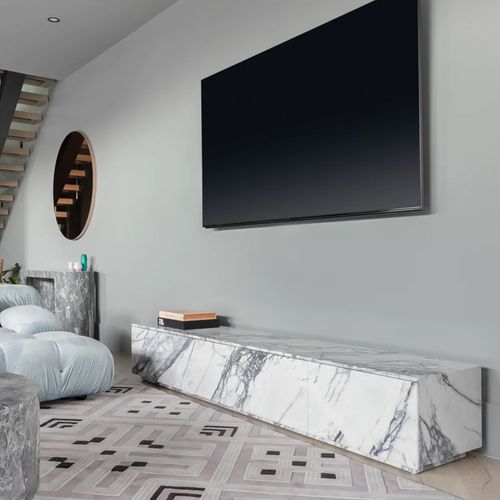 Zen Rectangle Stone TV Entertainment Unit