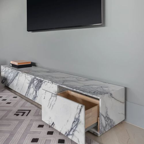 Zen Rectangle Stone TV Entertainment Unit