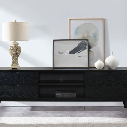 Cannes Hardwood TV Unit | Entertainment Unit | Black