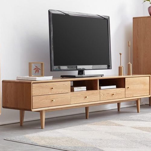 Oslo Natural Solid Oak Large Entertainment Unit