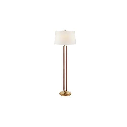 Cody Large Floor Lamp – Natural Brass/Saddle