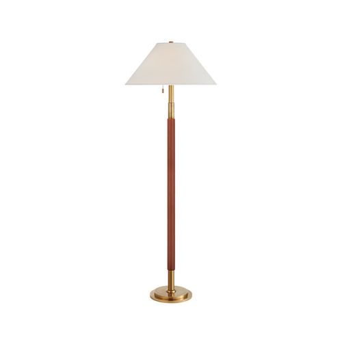 Garner Floor Lamp – Natural Brass / Saddle